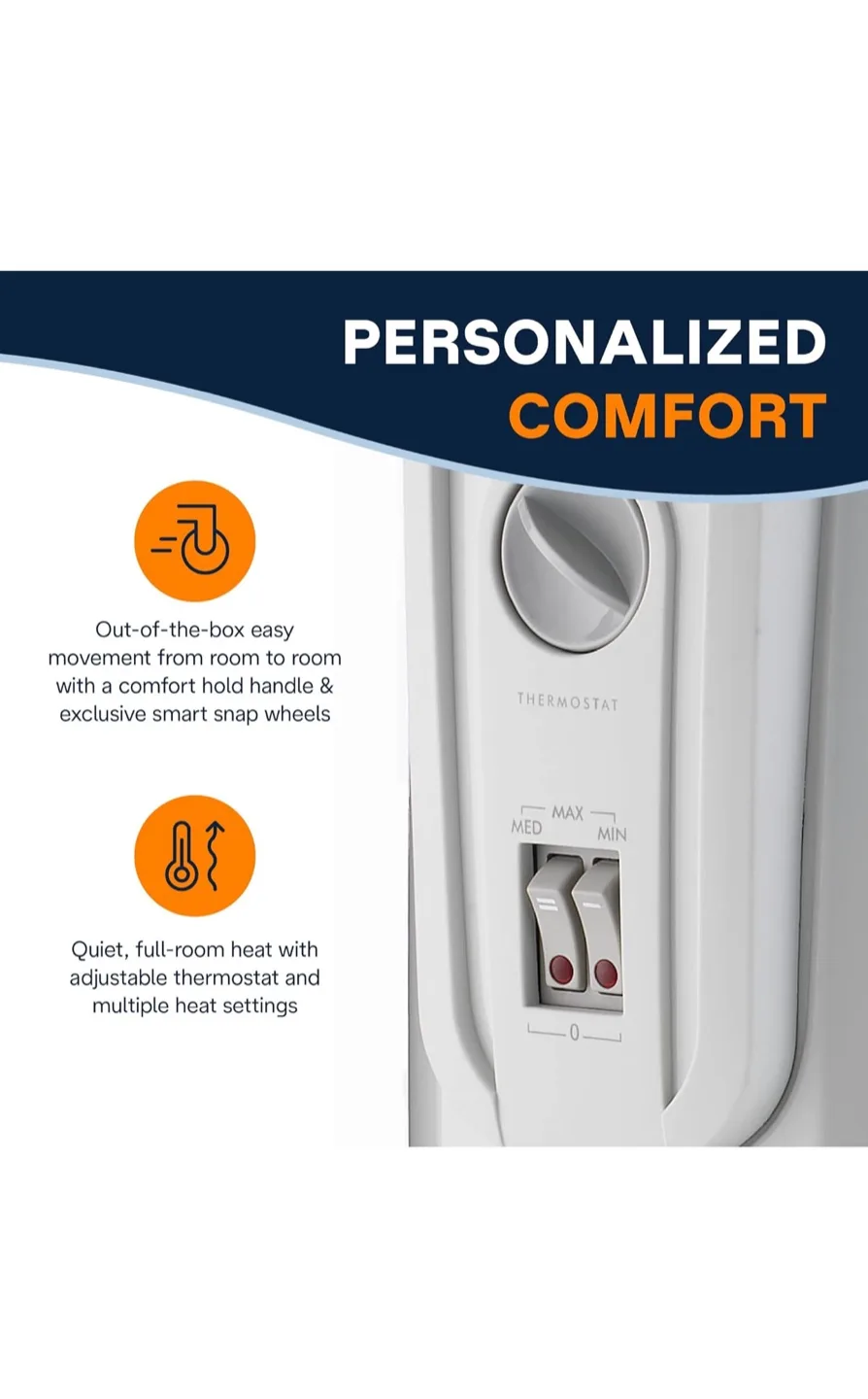 BrandNew DeLonghi 1500W ComfortTemp Portable Oil-Filled Radiator image indicator(7)