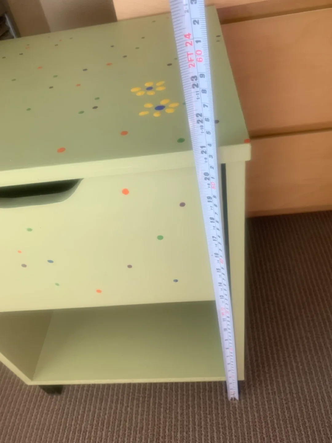 Sage Green Bedside Table with Drawer image indicator(6)