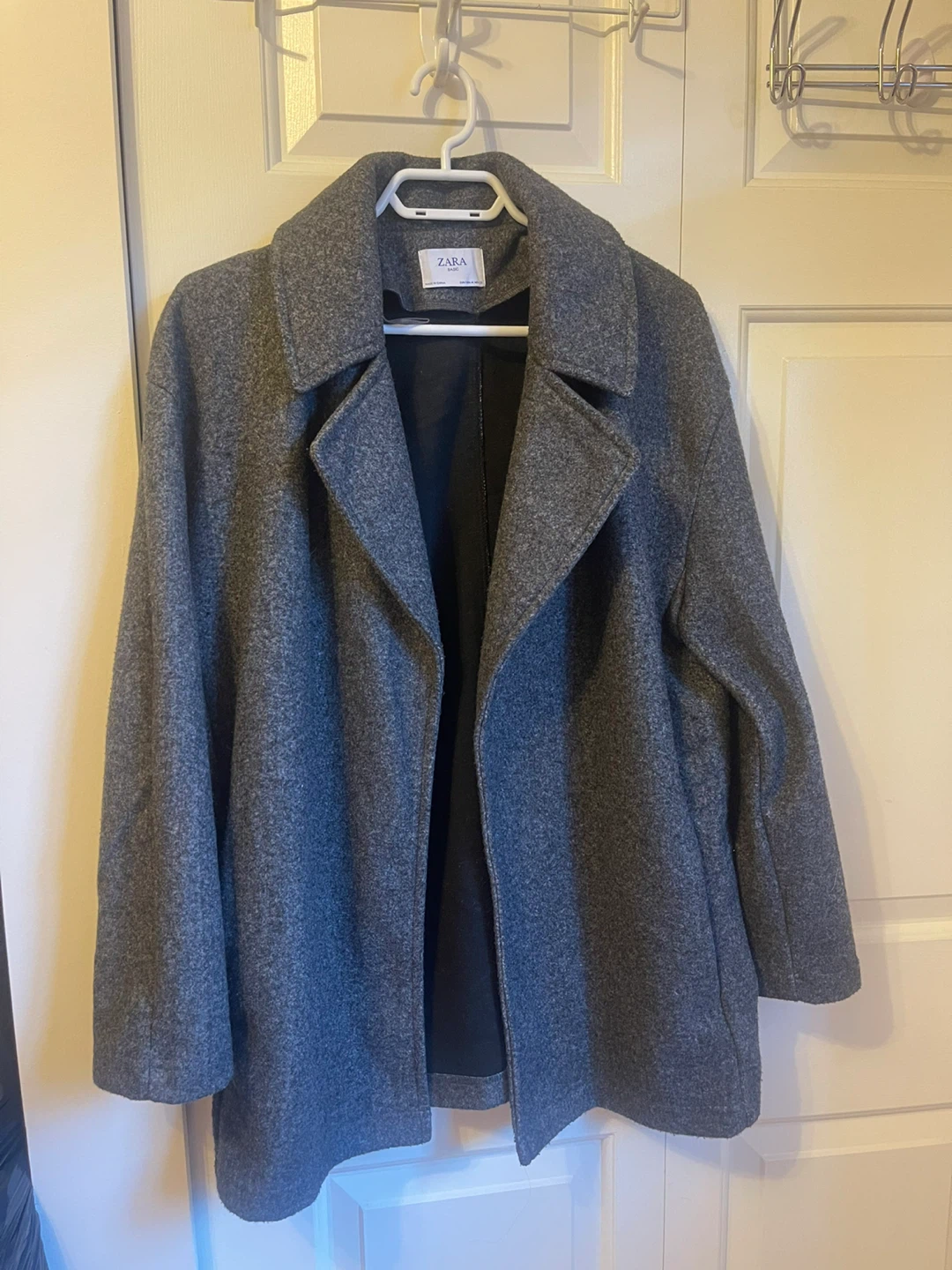Zara Grey Wool Blend Coat