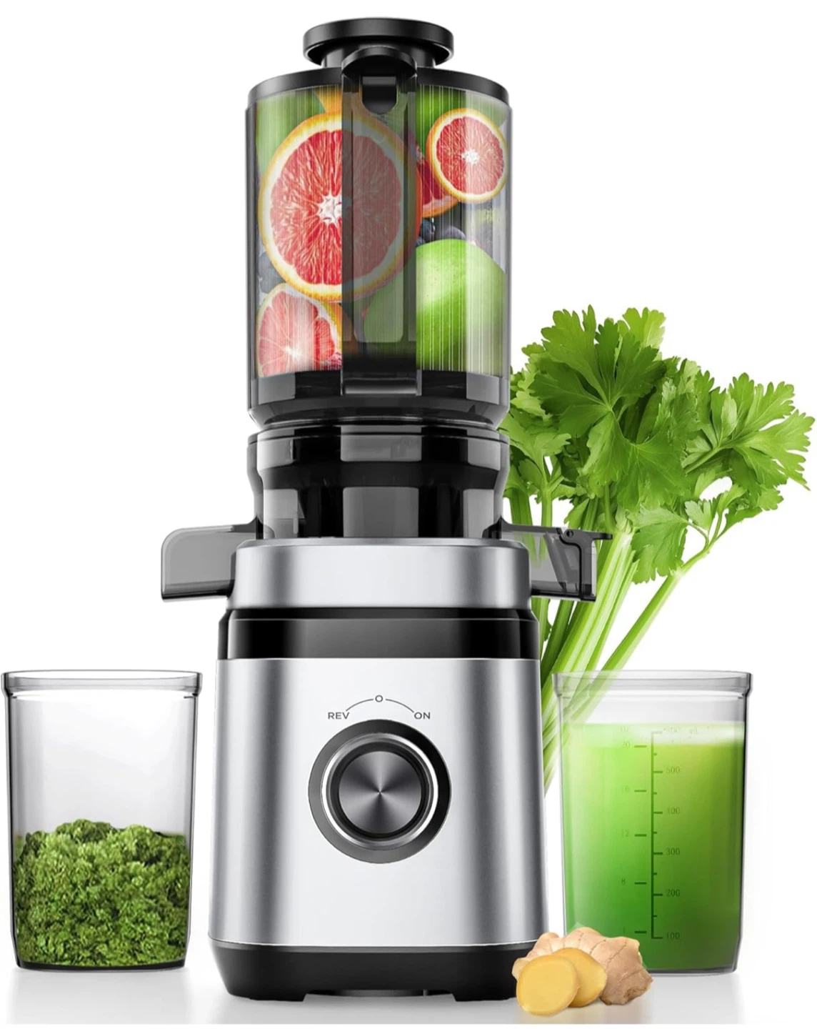 Slow Masticating Juicer with 4.41-Inch Feed Chute