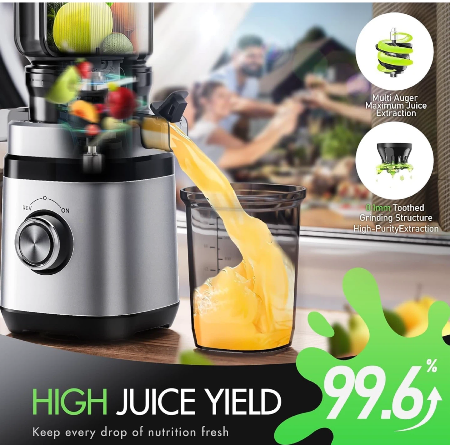 Slow Masticating Juicer with 4.41-Inch Feed Chute - photo 4