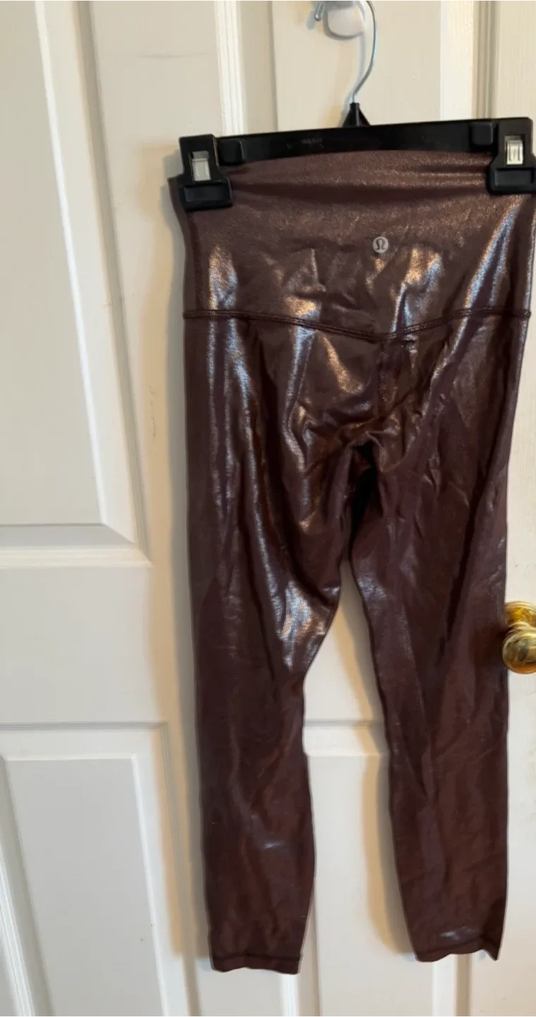 Lululemon Align Leggings, Size 4 tight 25 Brown foil image indicator(2)