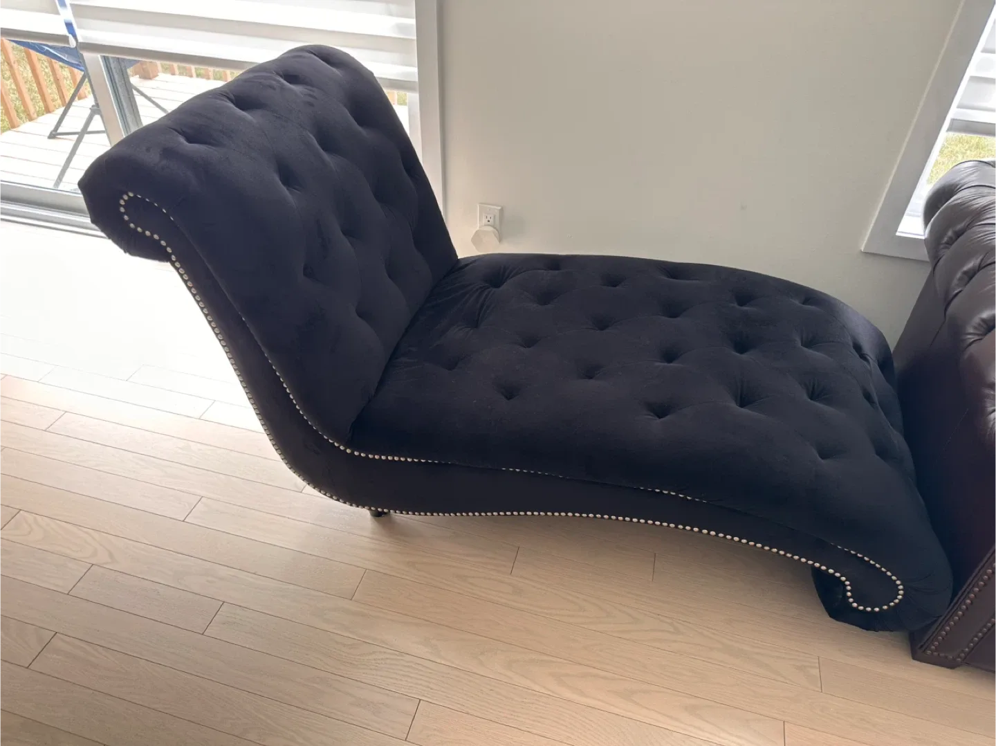 Black Velvet Chaise Lounge