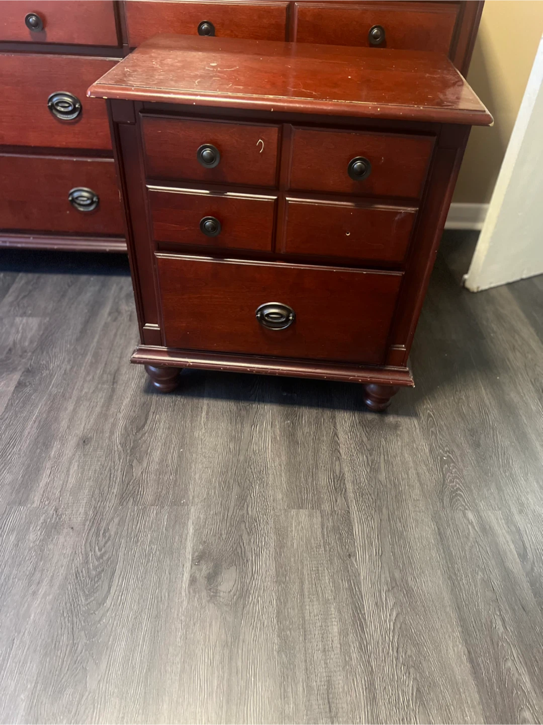 Solid wood Wooden Nightstand with Drawers