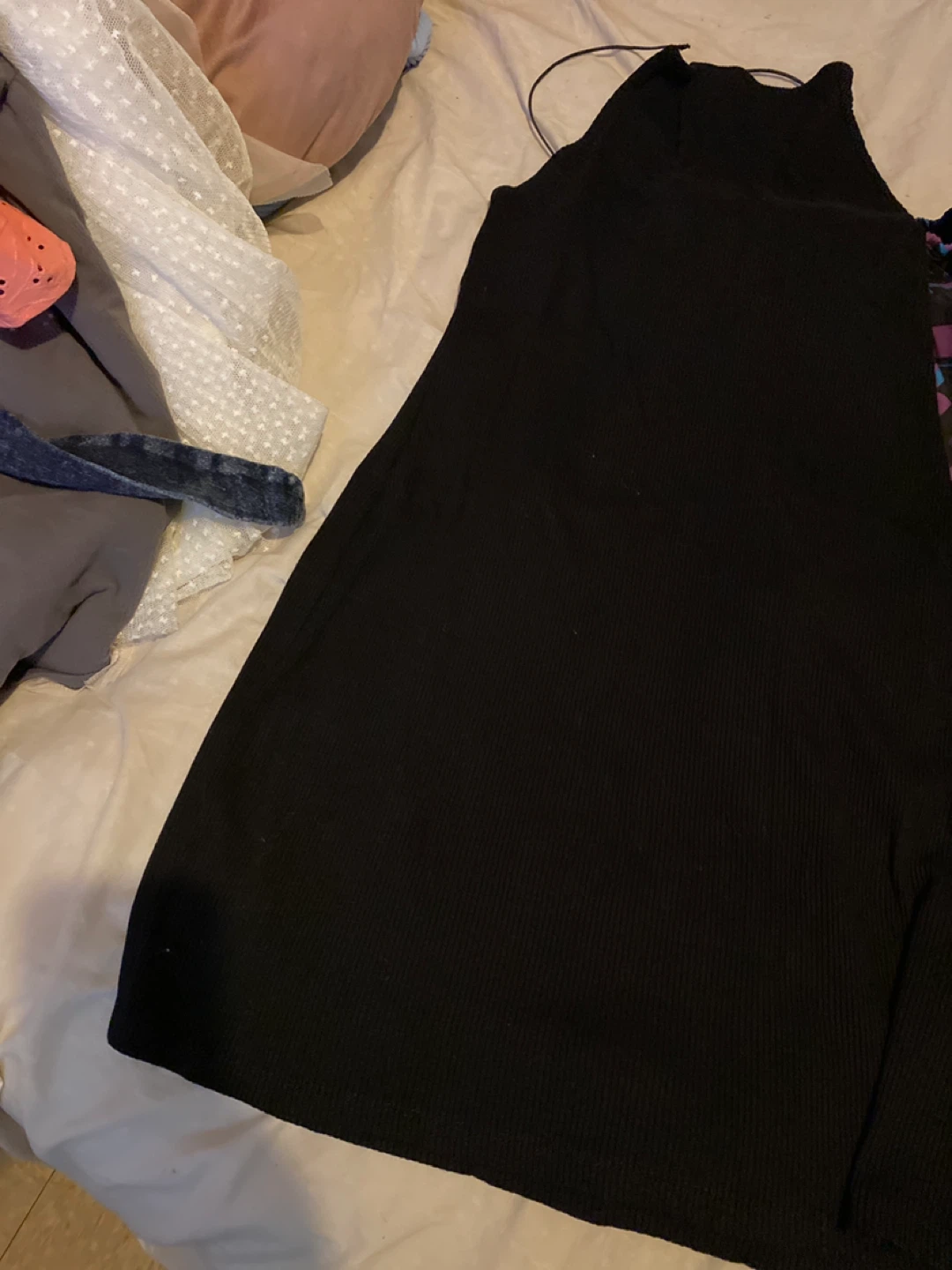 H&M Black Ribbed Dress - Size L - photo 2