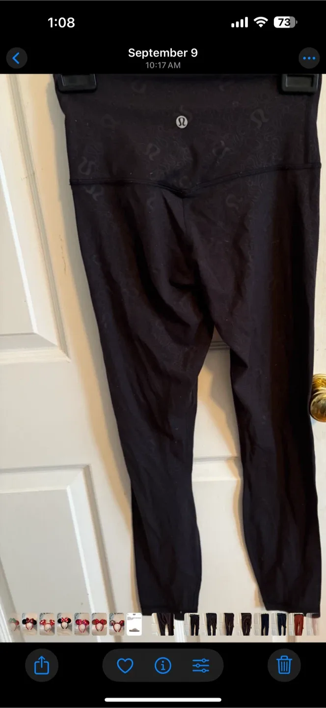 Lululemon Align Leggings Black logo size 4 tight 25 image indicator(2)