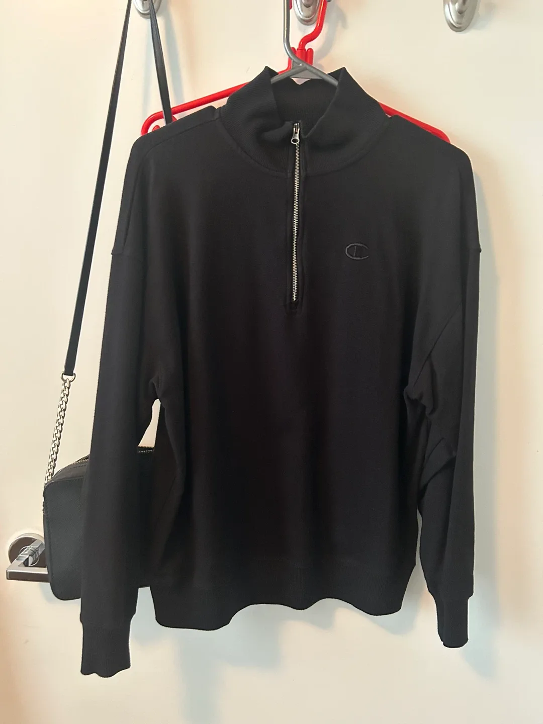 Champion Black Half-Zip Pullover - Size S