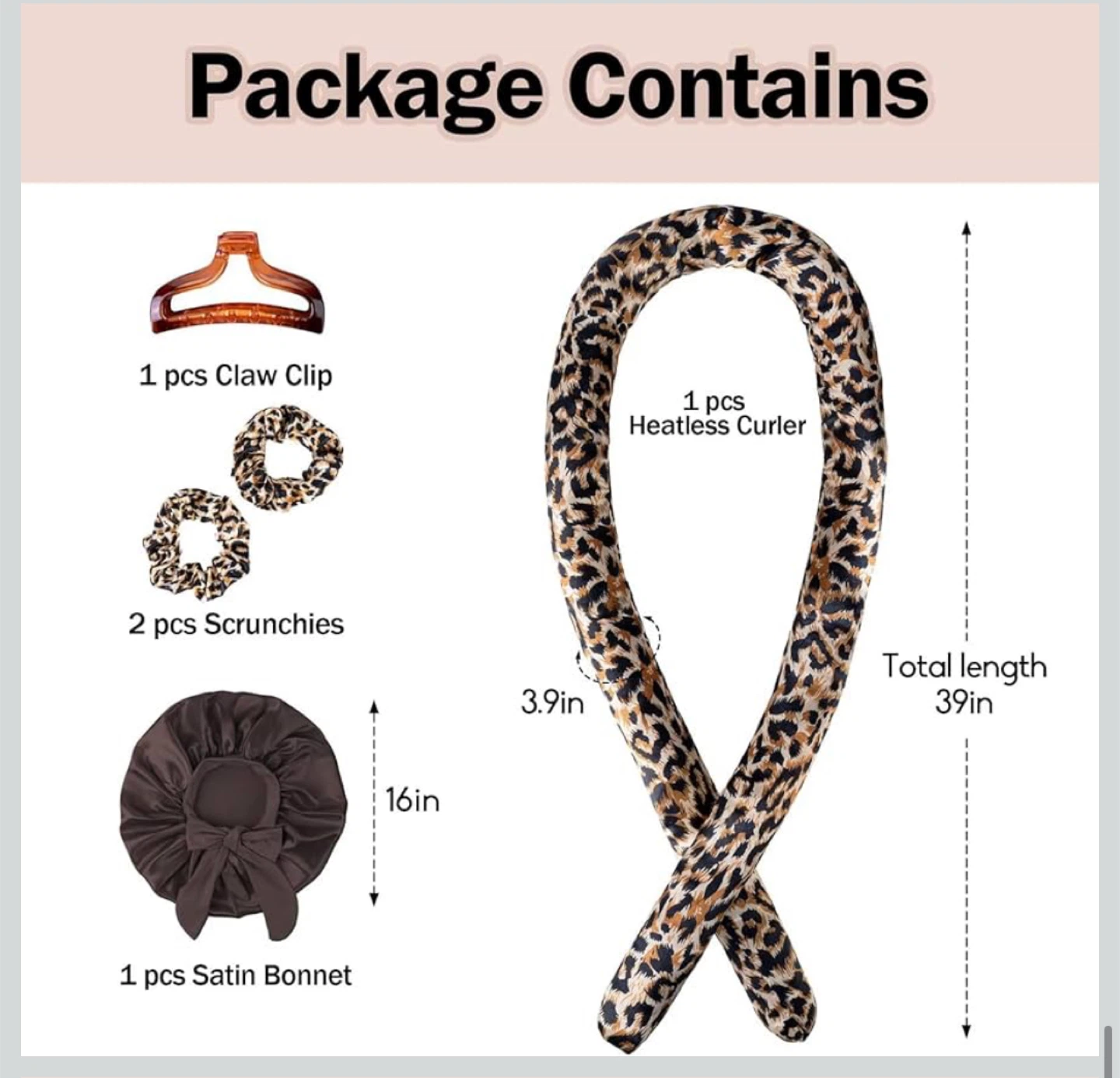 Heatless Hair Curler Set - Leopard Print - photo 5