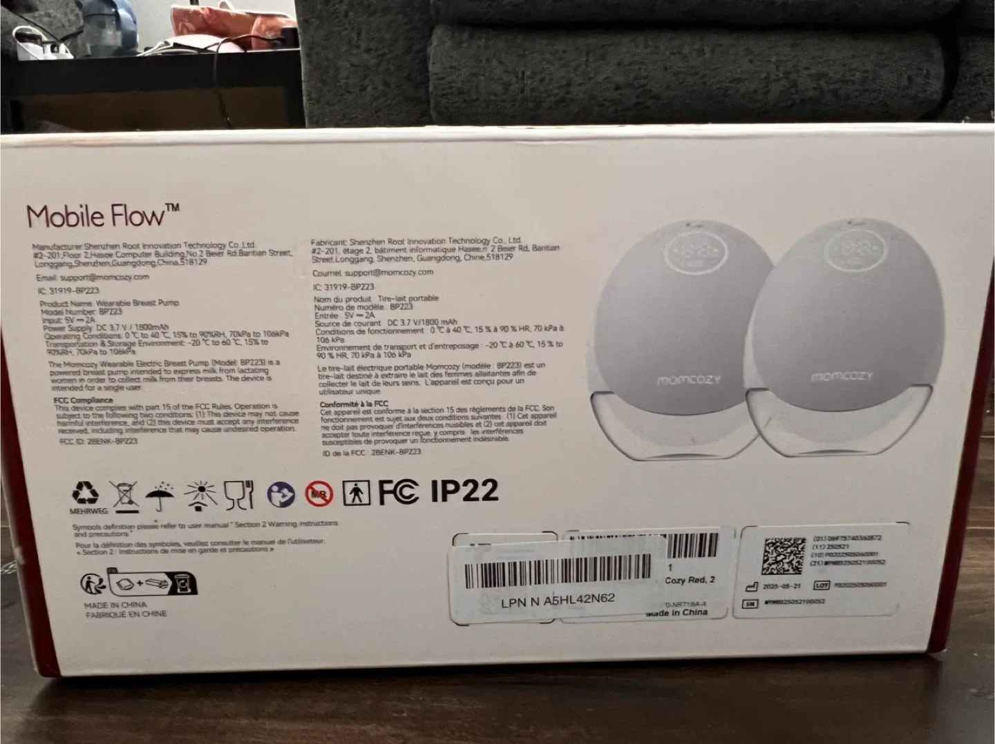 Momcozy Mobile Flow Wearable Breast Pump (Model BP223) image indicator(3)