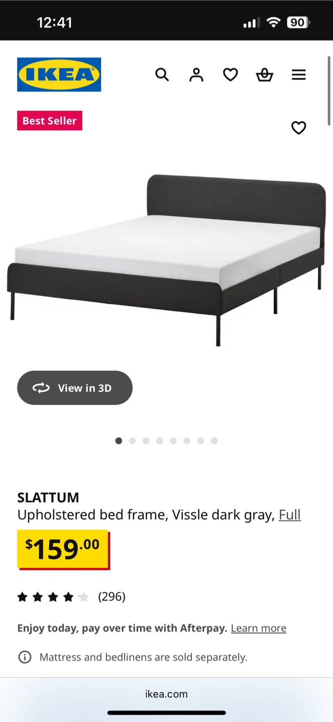 IKEA SLATTUM Upholstered Bed Frame - Gray - photo 4