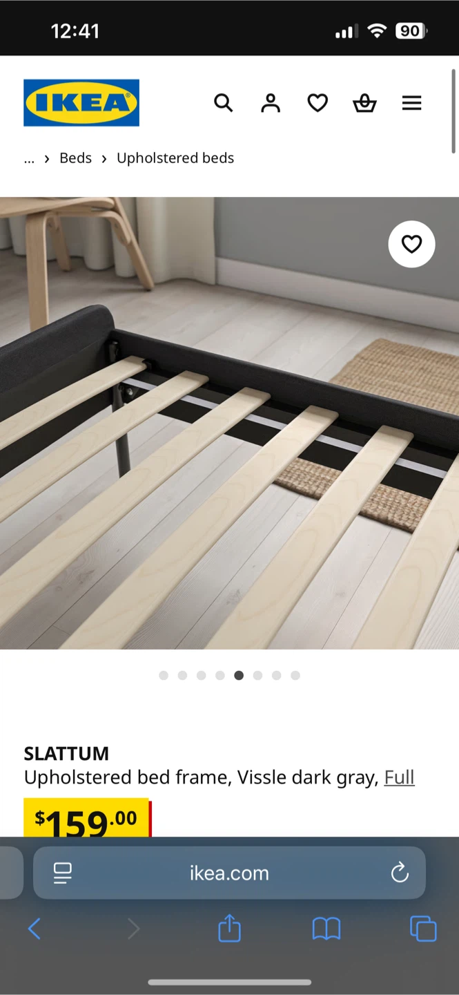 IKEA SLATTUM Upholstered Bed Frame - Gray - photo 5