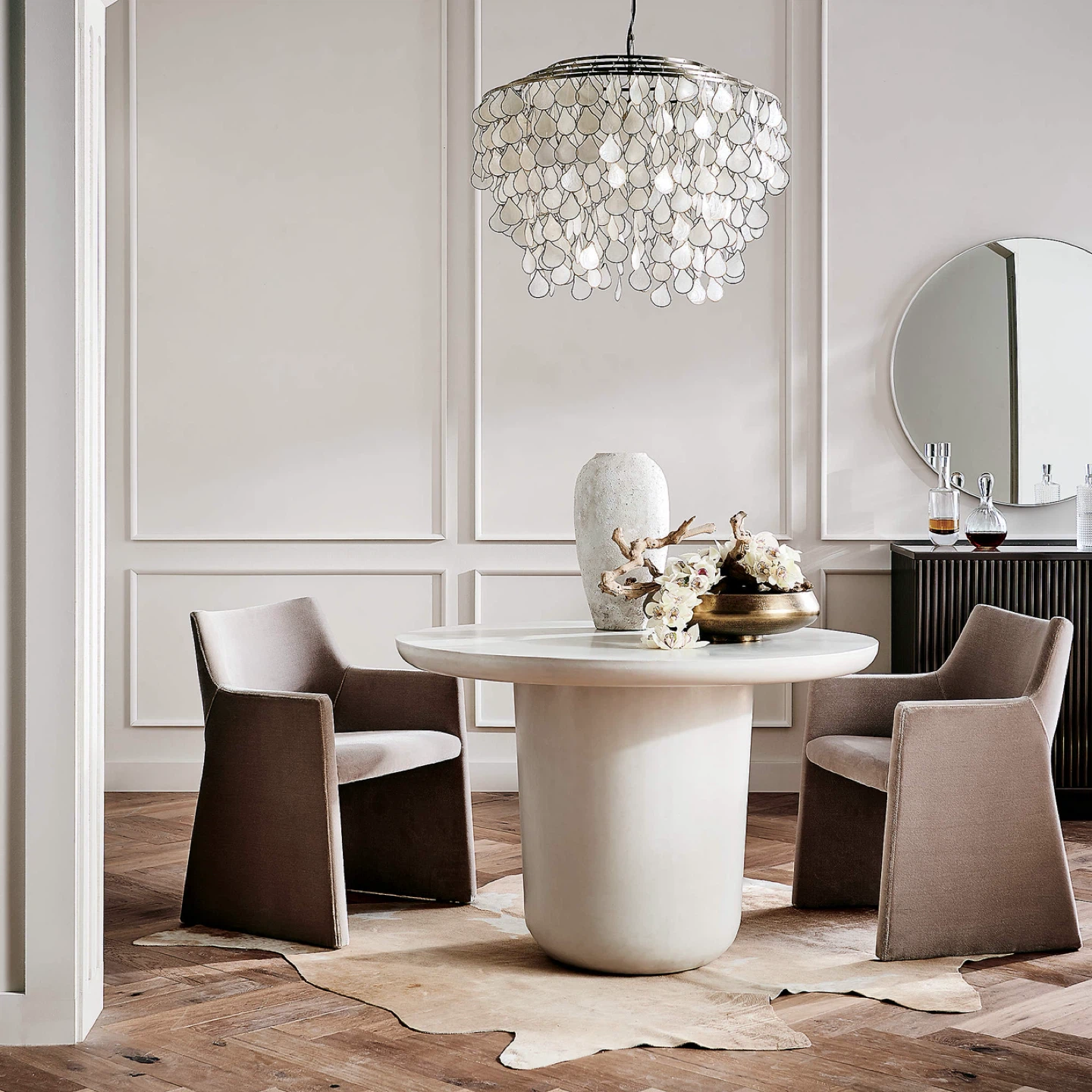 CB2 Lola 45" Round Ivory Concrete Dining Table - photo 2