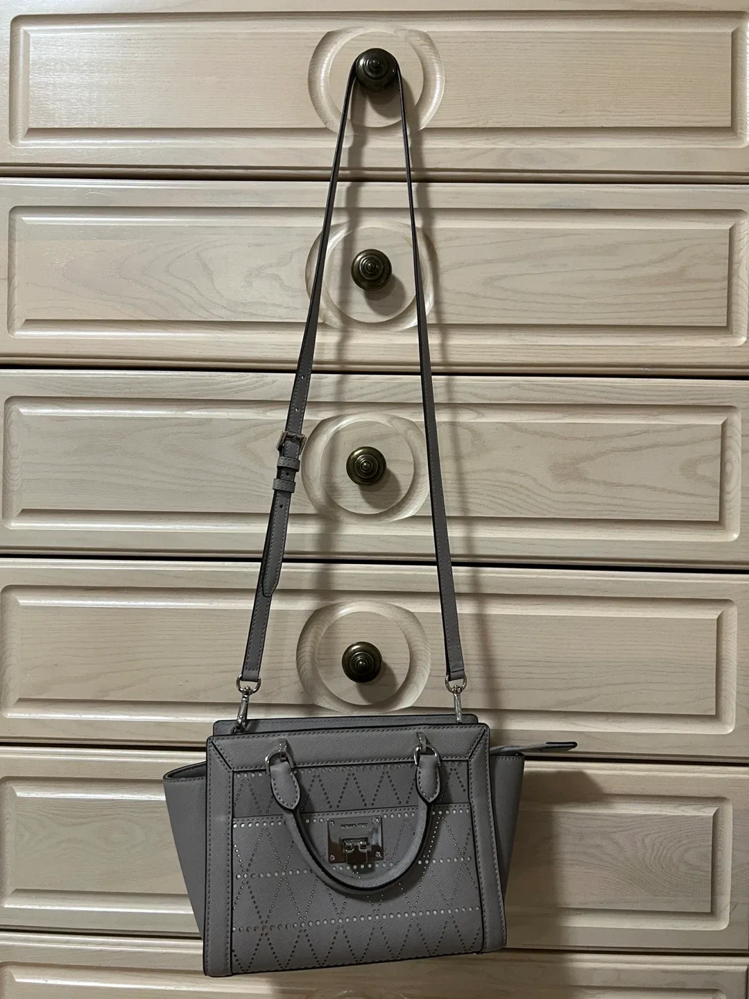 Michael Kors Grey Satchel Bag image indicator(2)