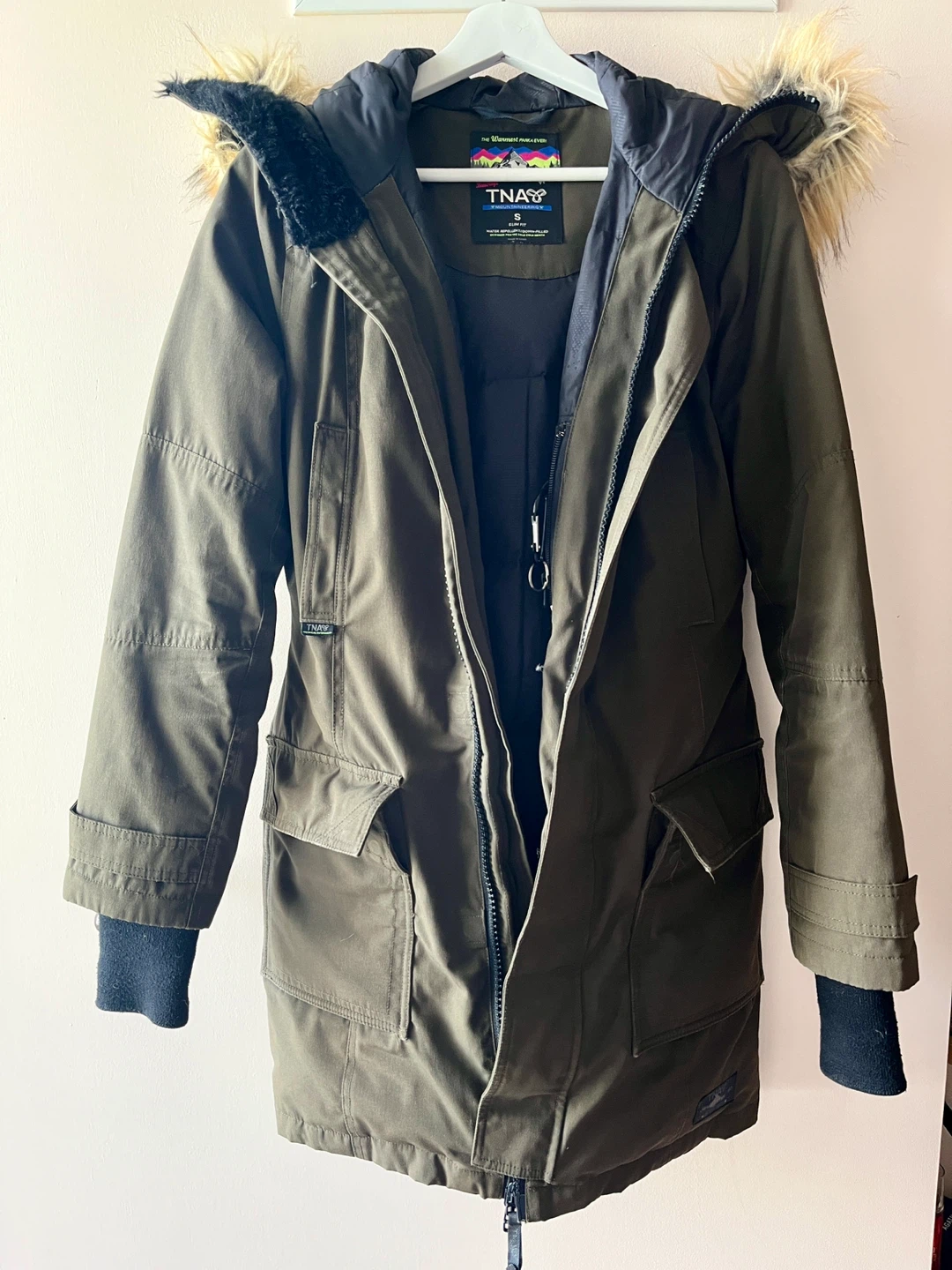 TNA Dark Green Bancroft Parka Slim Fit- Size Small