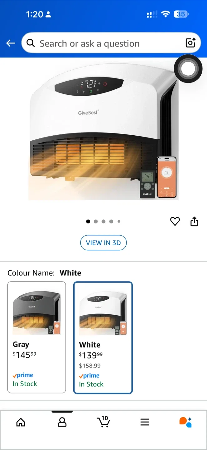 GiveBest Space Heater - White image indicator(2)