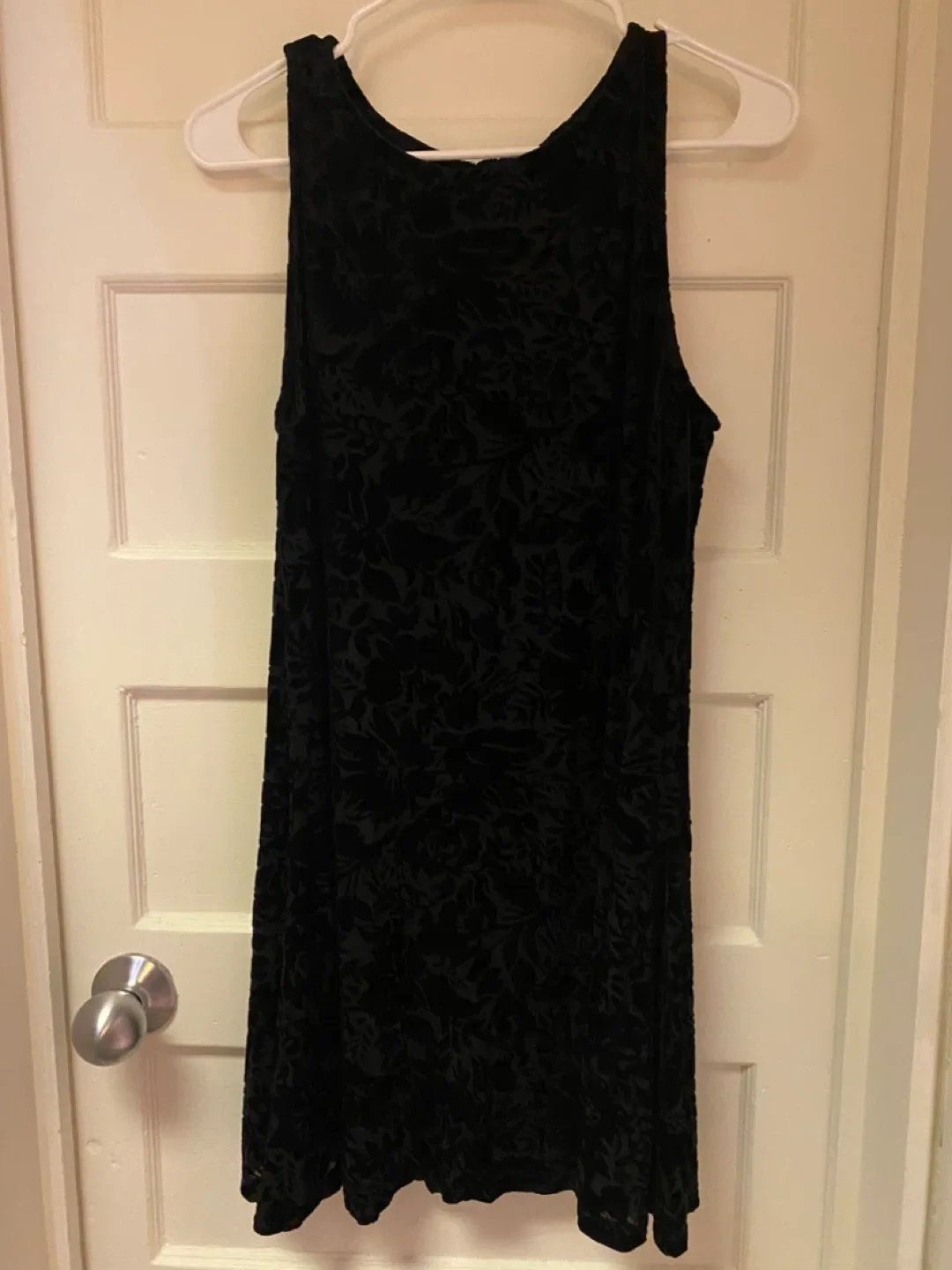Black Floral Velvet Dress - Size M thumbnail
