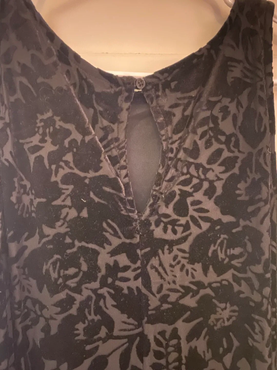Black Floral Velvet Dress - Size M image indicator(3)