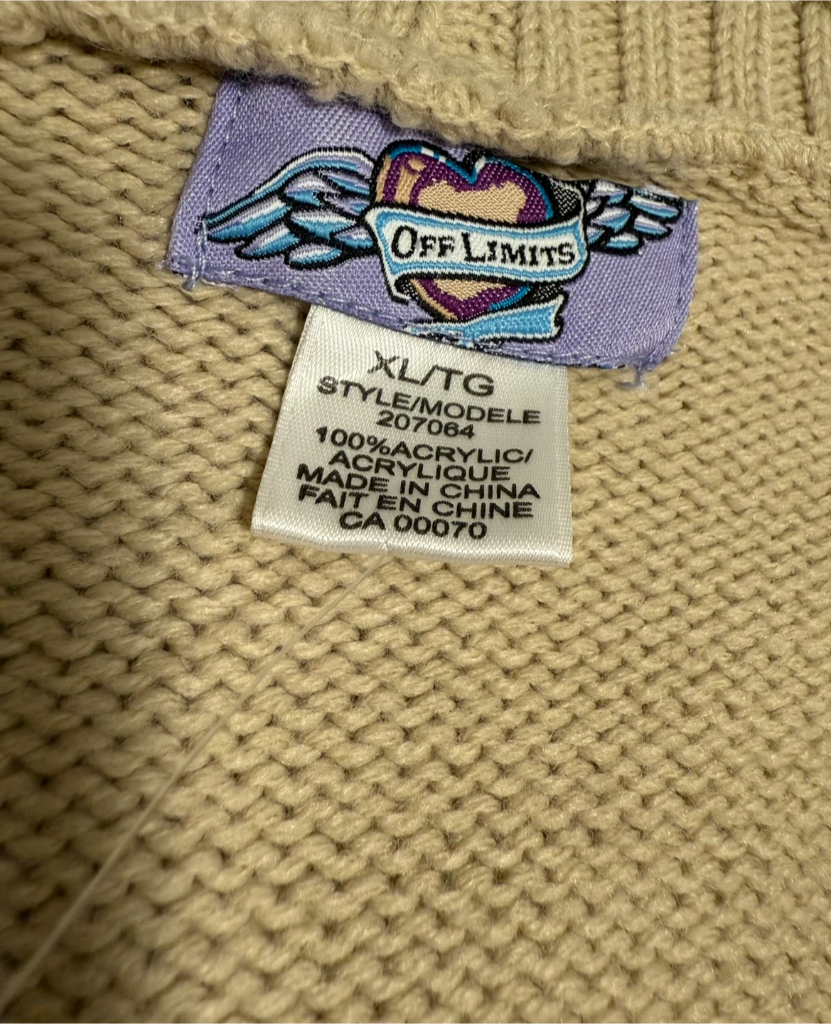 Off Limits Beige Knit Cropped Cardigan - XL - photo 4