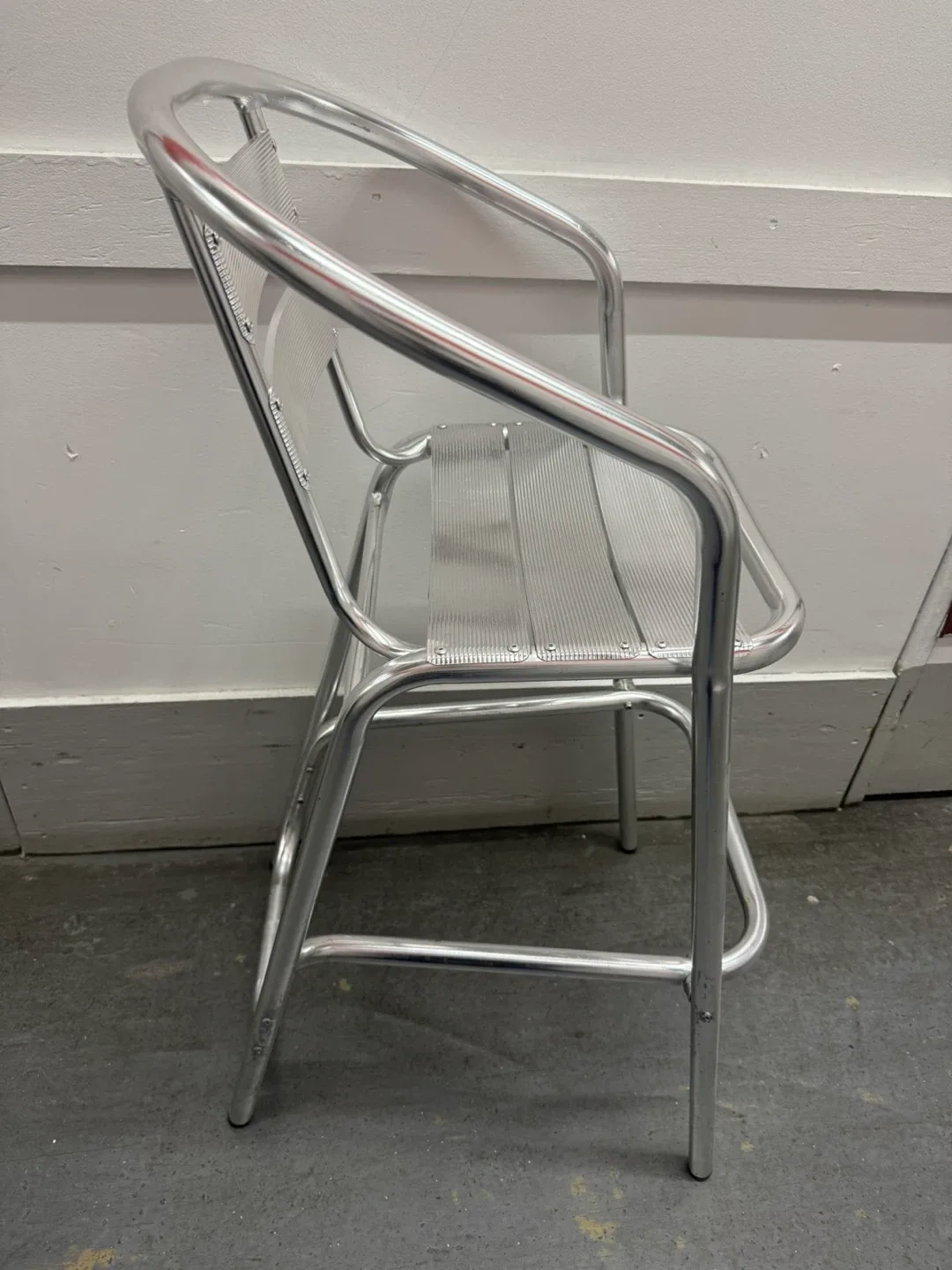 Silver Aluminum Bar Stool - 41" Height image indicator(2)