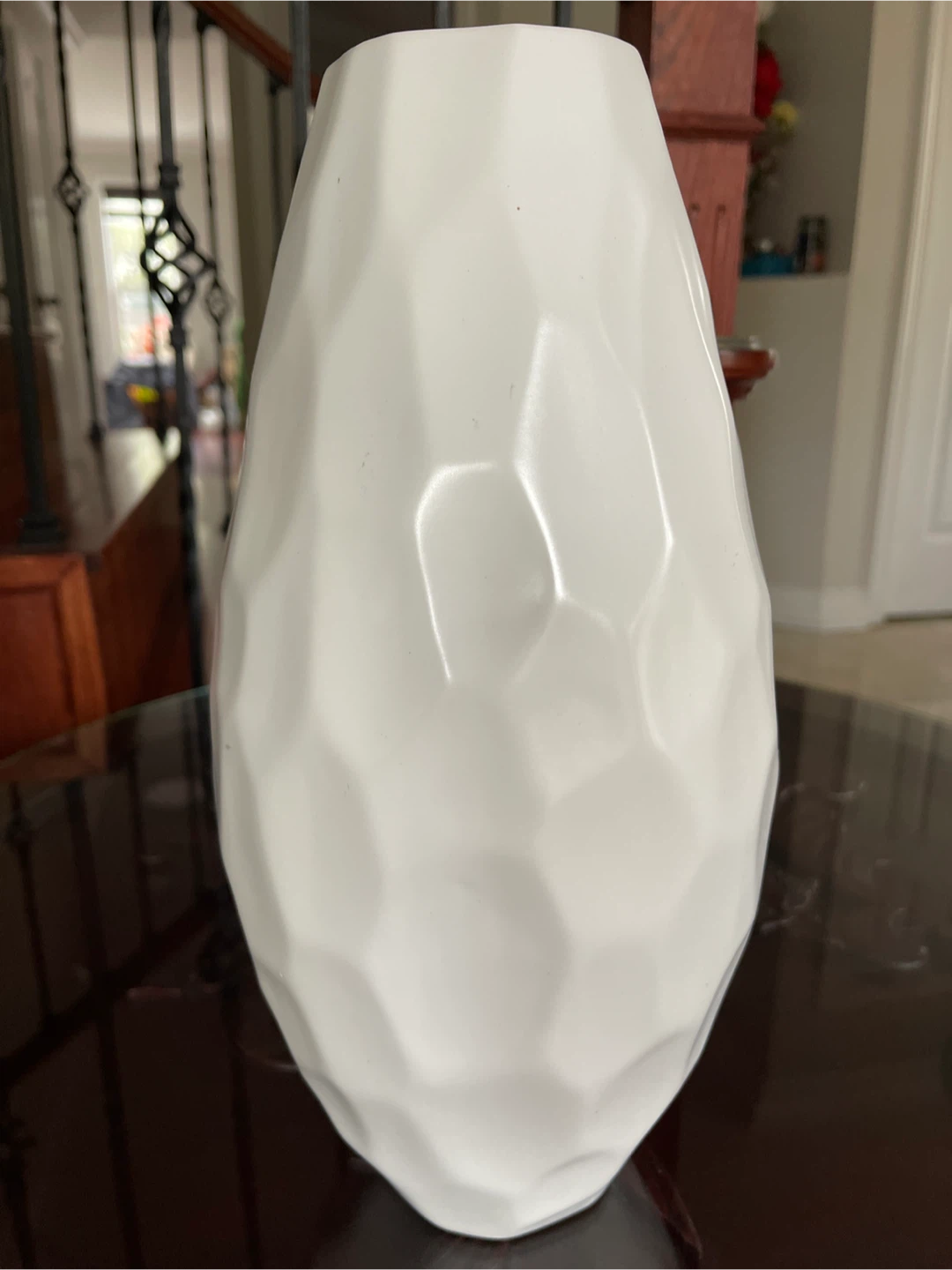 White Geometric Vase
