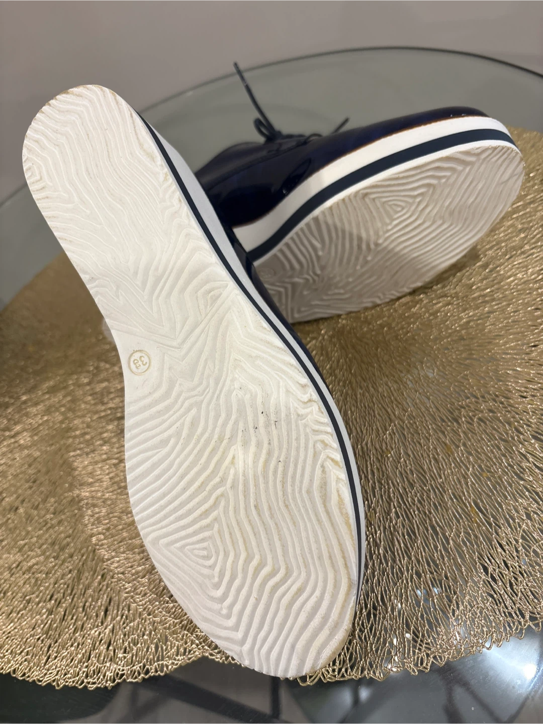 David Tyler Blue Patent Leather Platform Shoes - Size 39 - photo 3