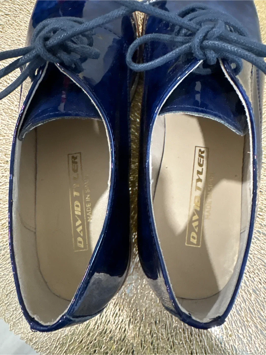 David Tyler Blue Patent Leather Platform Shoes - Size 39 image indicator(5)