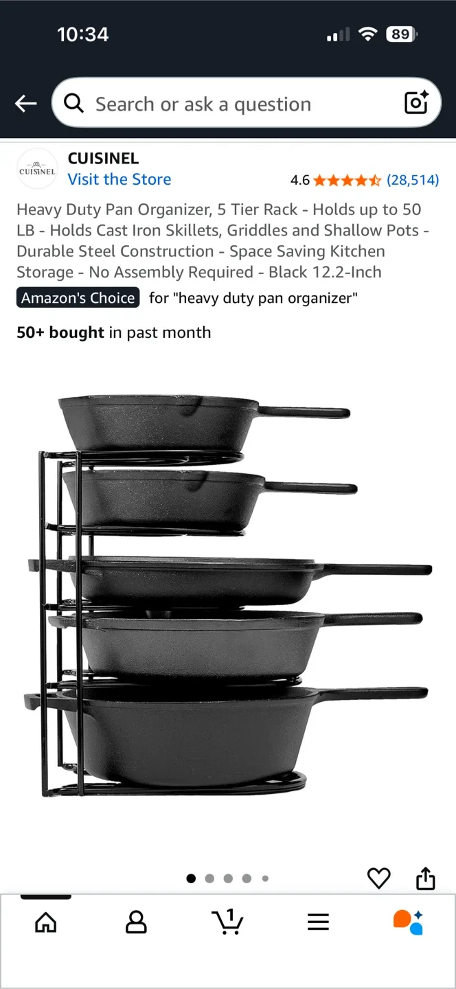 Cuisinel Heavy Duty Pan Organizer Rack image indicator(2)