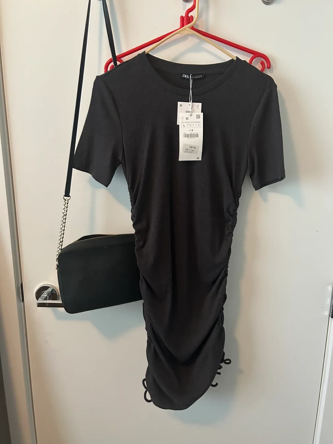 Zara Black Bodycon Dress - Size L