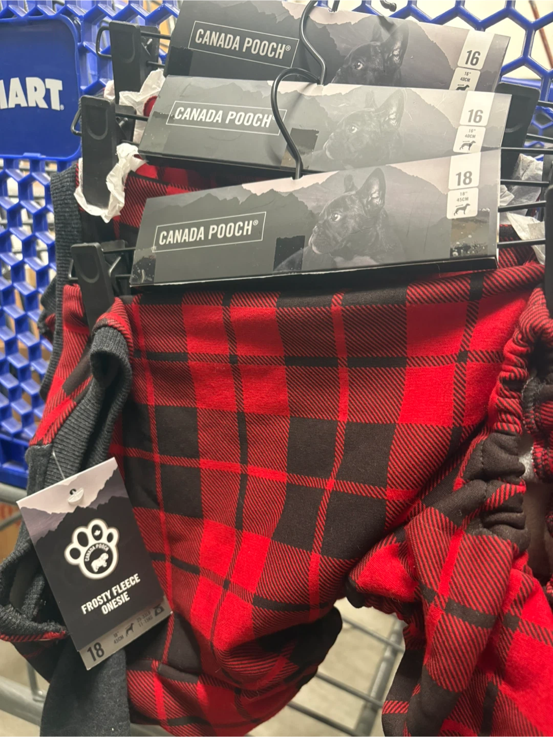 Canada Pooch Frosty Fleece Onesie - Red Plaid - photo 4