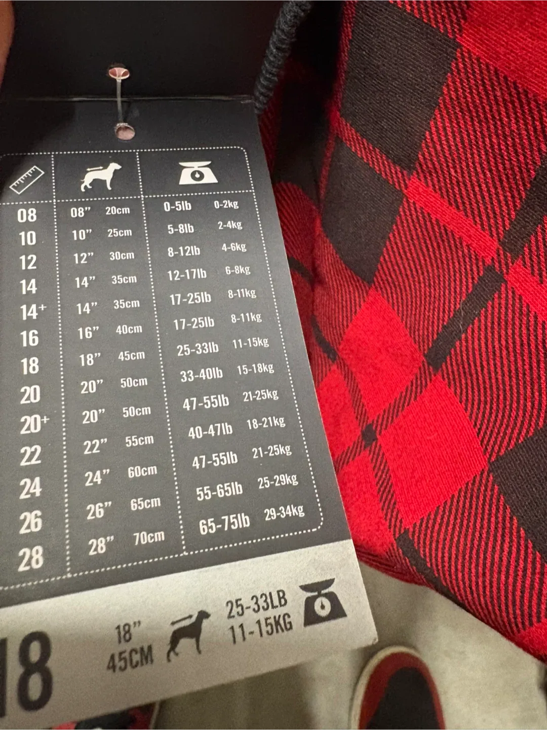 Canada Pooch Frosty Fleece Onesie - Red Plaid - Size 18 image indicator(6)