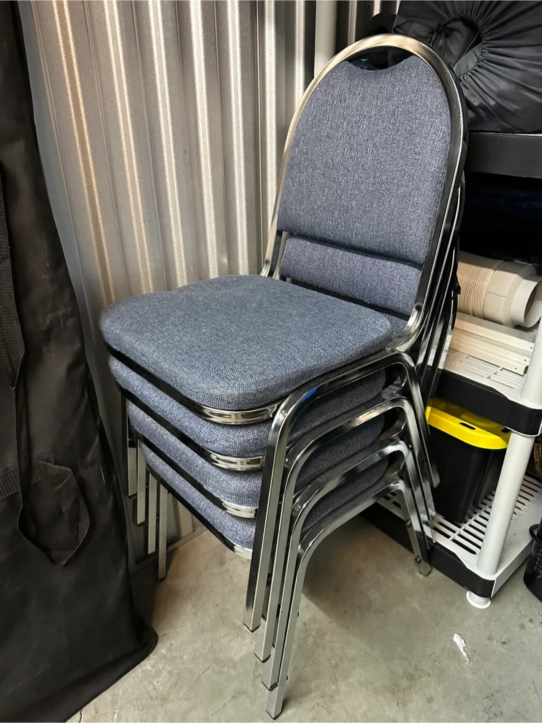 Stackable Grey Fabric Padded Chairs (4) image indicator(2)