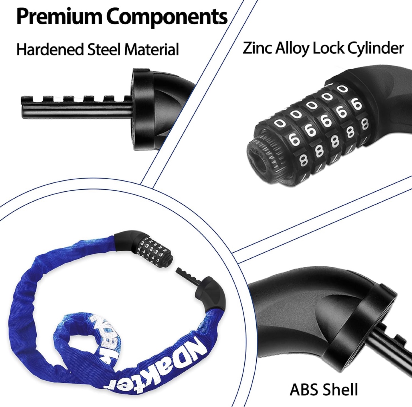 Bike Chain Lock - 5 Digit Combination - photo 5