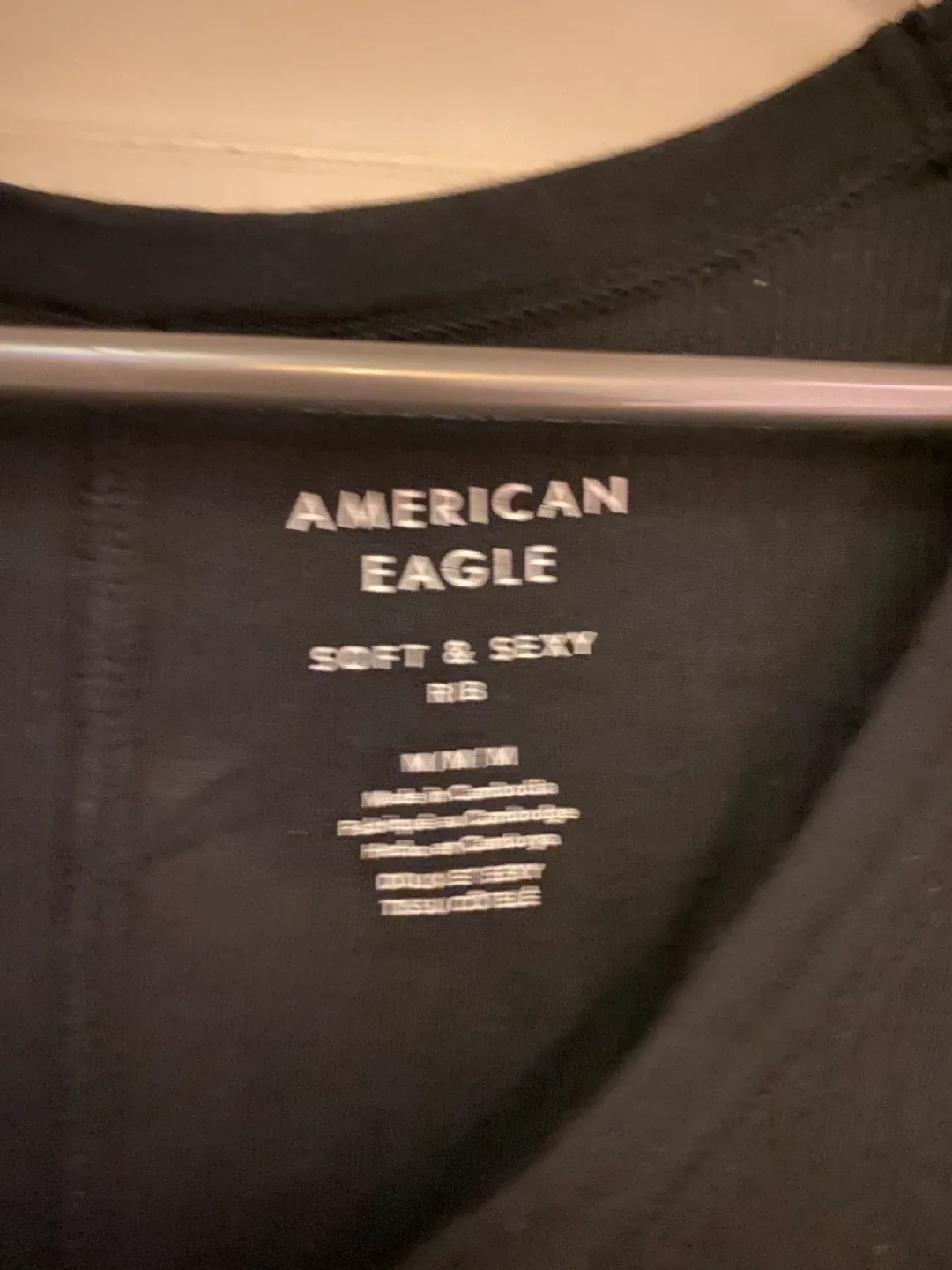 American Eagle Black Soft & Sexy Rib T-Shirt M image indicator(2)