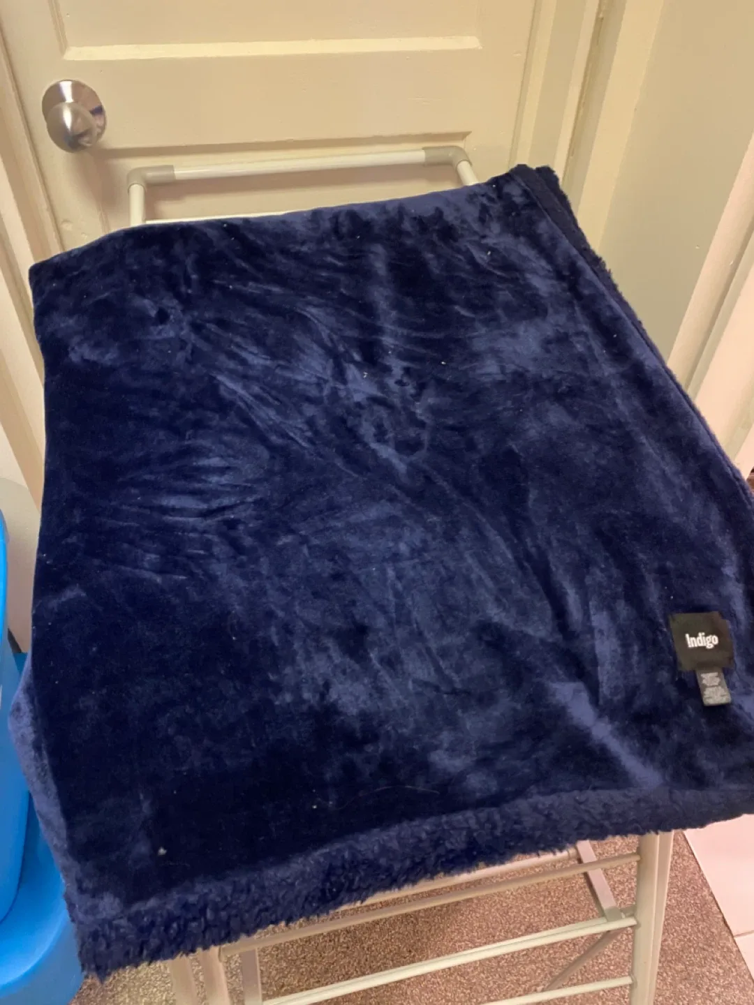 Indigo Navy Blue Throw Blanket thumbnail