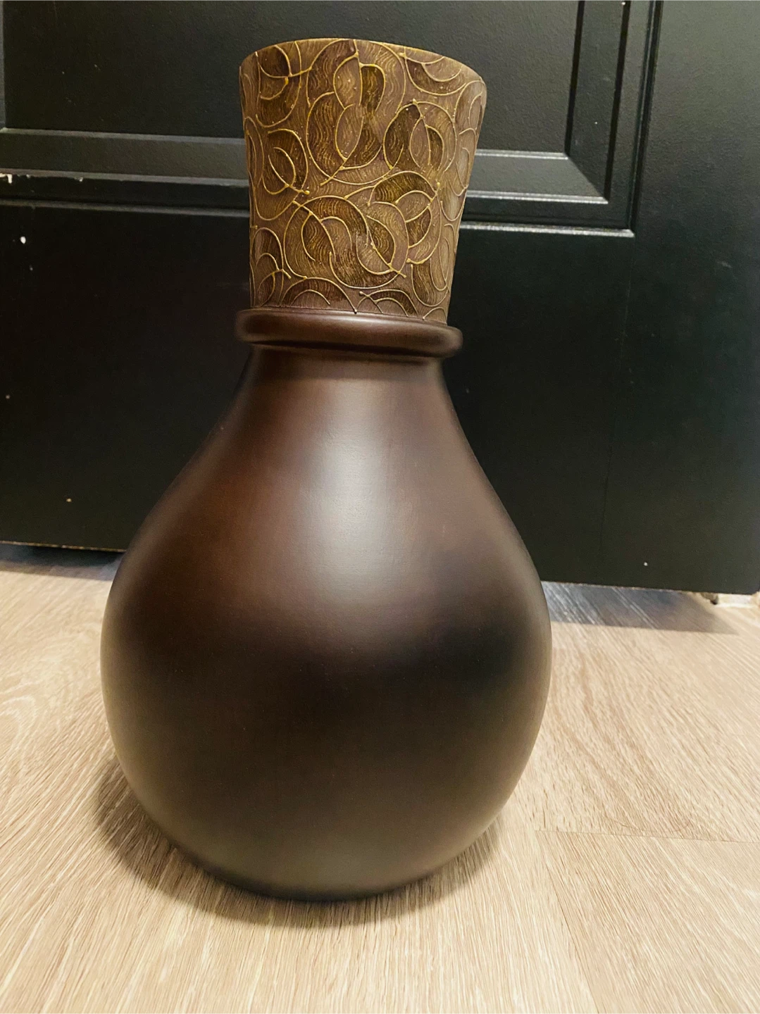 Brown Decorative heavy wooden Vase - photo 2
