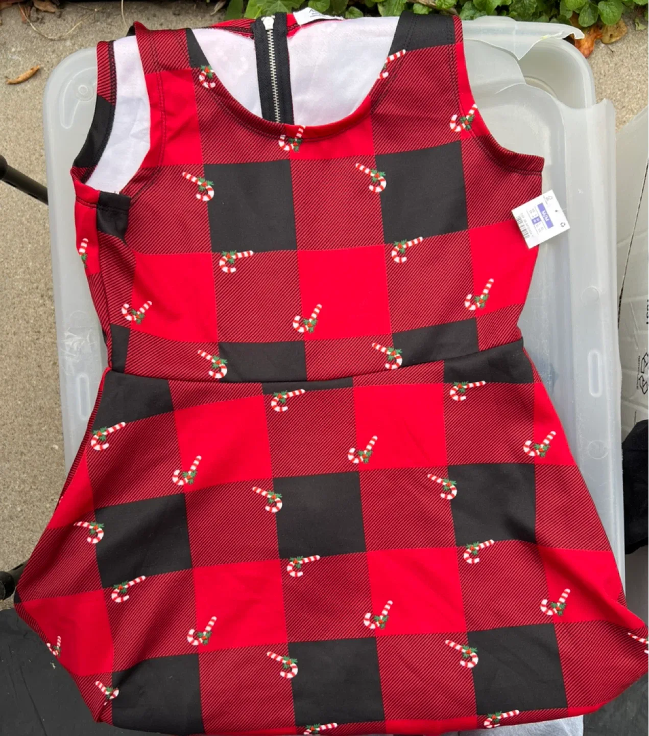 Ardene - Red Plaid Candy Cane Dress - Size M image indicator(2)
