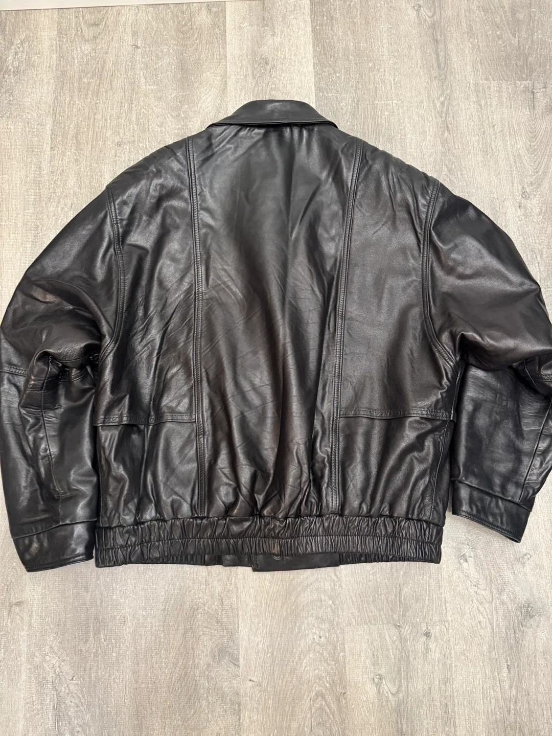 London Fog Black Leather Jacket Size 42R image indicator(2)
