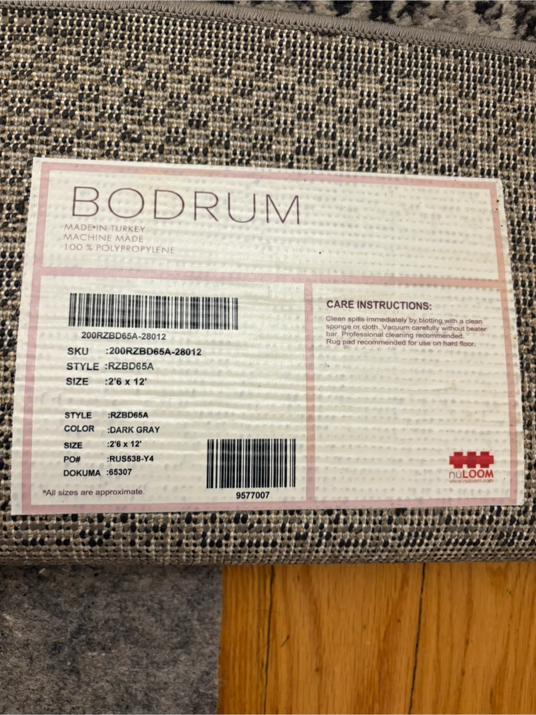 Bodrum NuLoom Runner Rug - 2'6 x 12' Dark Gray - photo 3