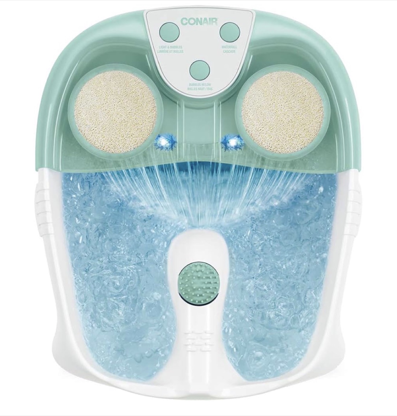 Waterfall foot bath and massager