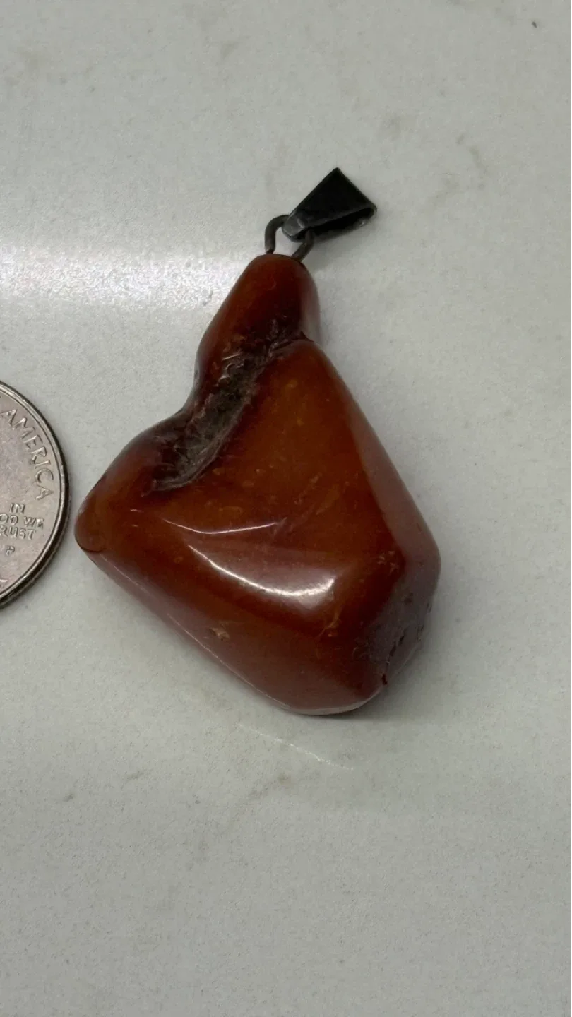 Vintage Amber - Reddish Brown Stone Pendant image indicator(4)