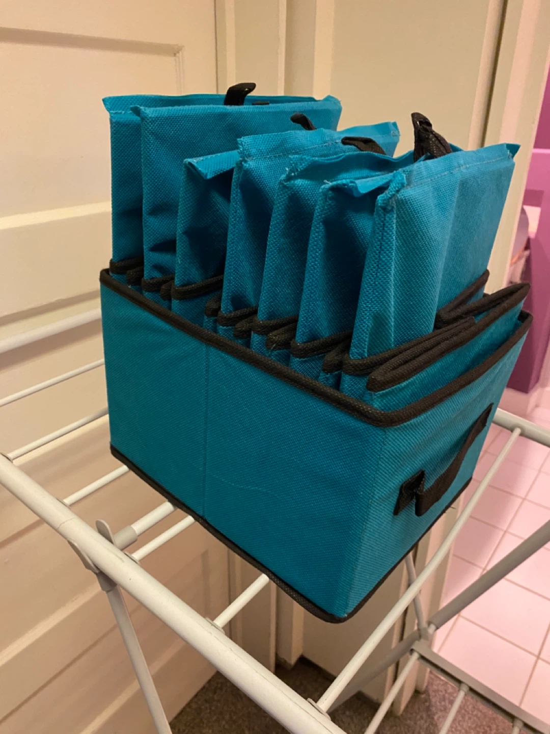 Turquoise Fabric Storage Bins - Set of 8 - photo 5