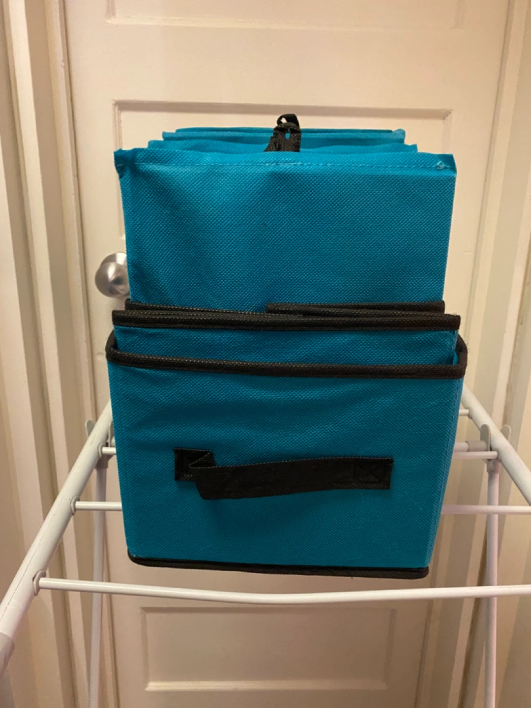 Turquoise Fabric Storage Bins - Set of 8