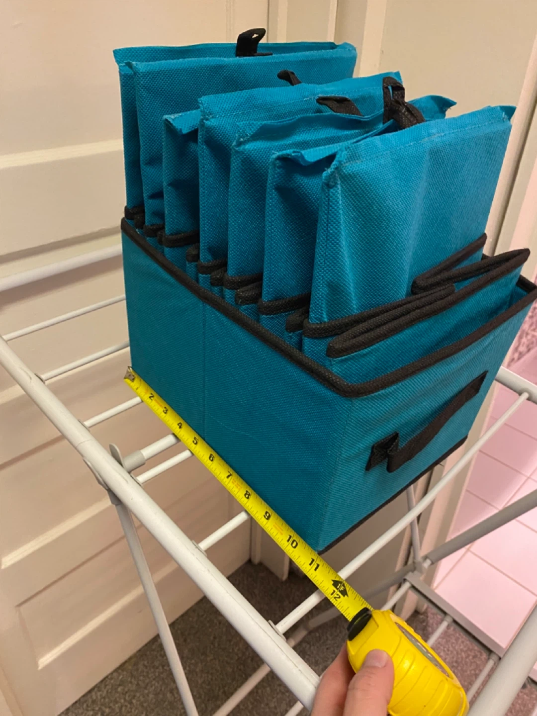 Turquoise Fabric Storage Bins - Set of 8 - photo 2