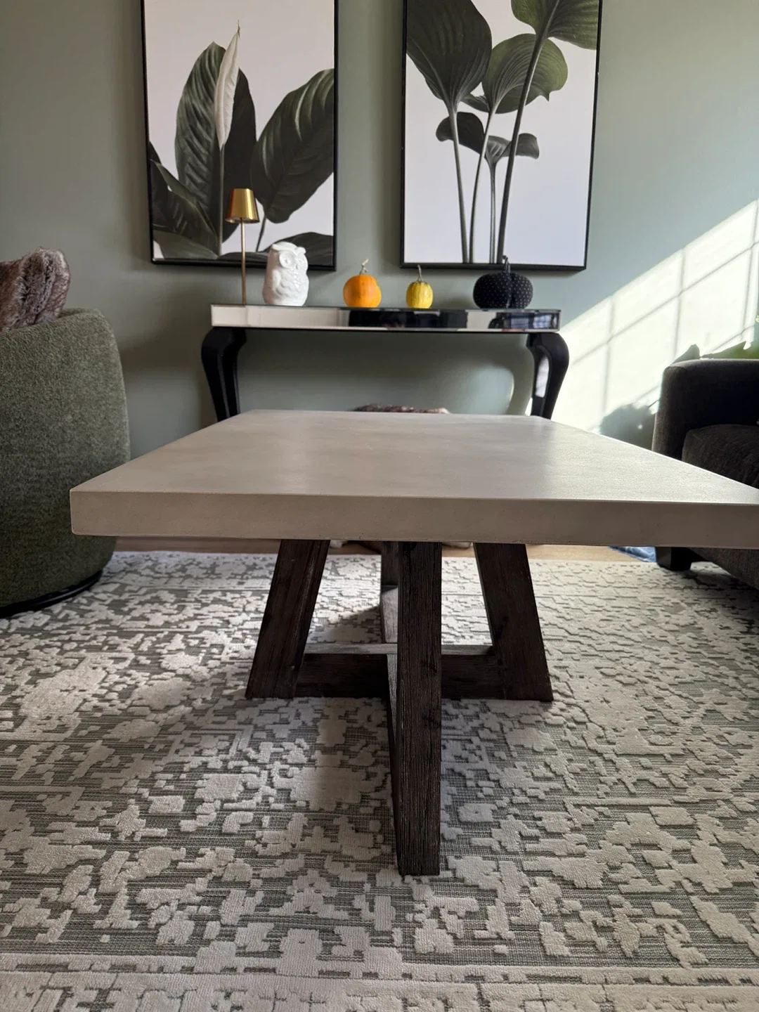 Concrete Coffee Table with Wood Base image indicator(3)