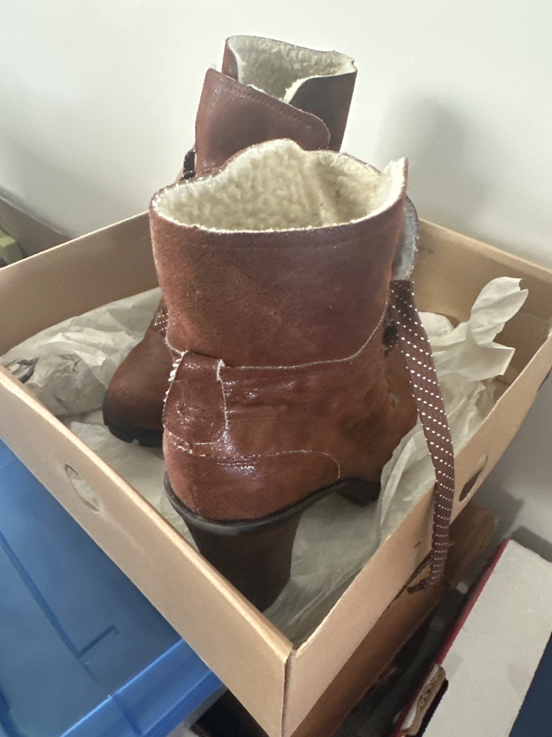 Nine West Brown Leather Heeled Boots - Size 6.5