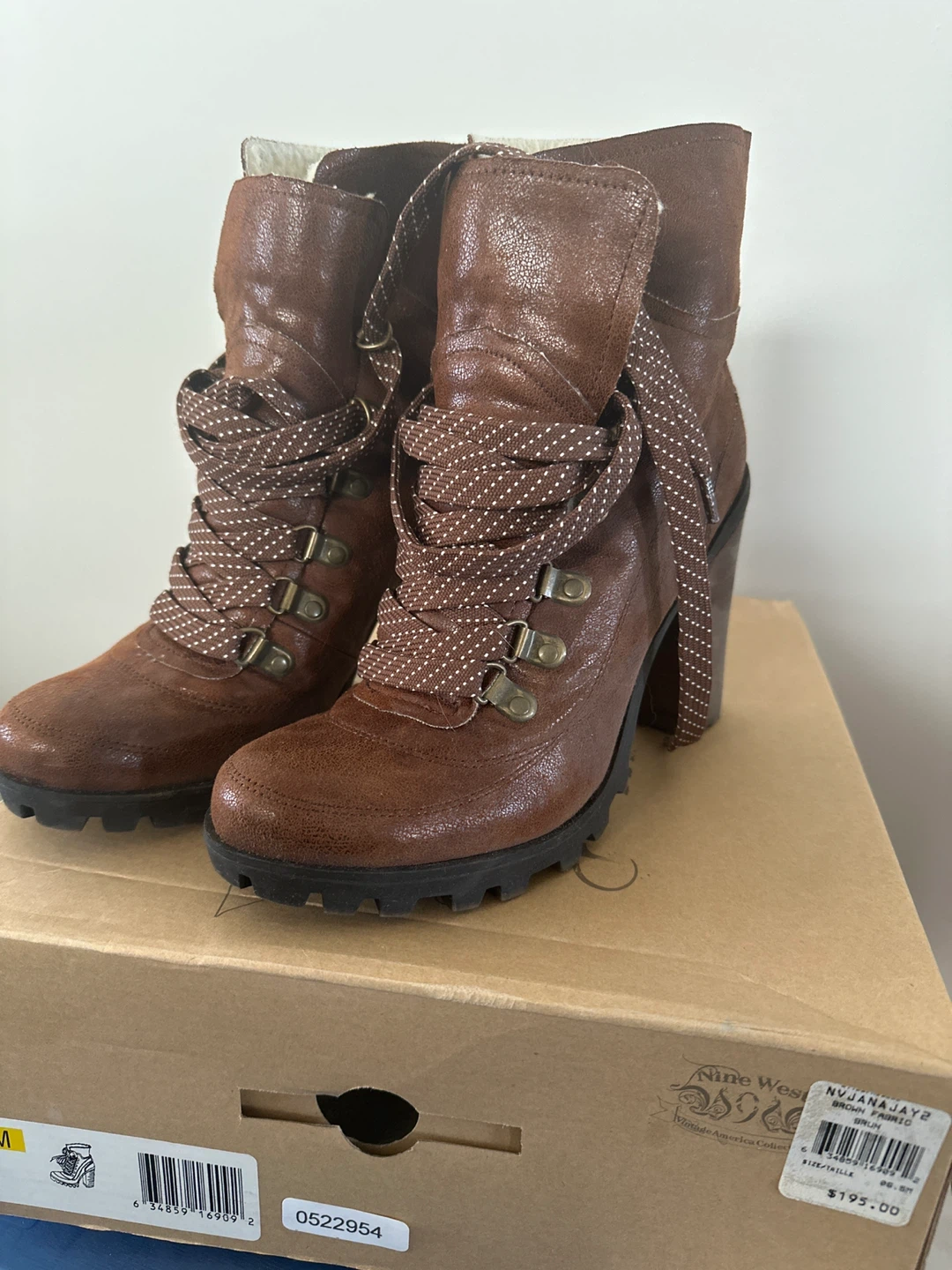 Nine West Brown Leather Heeled Boots - Size 6.5 - photo 4