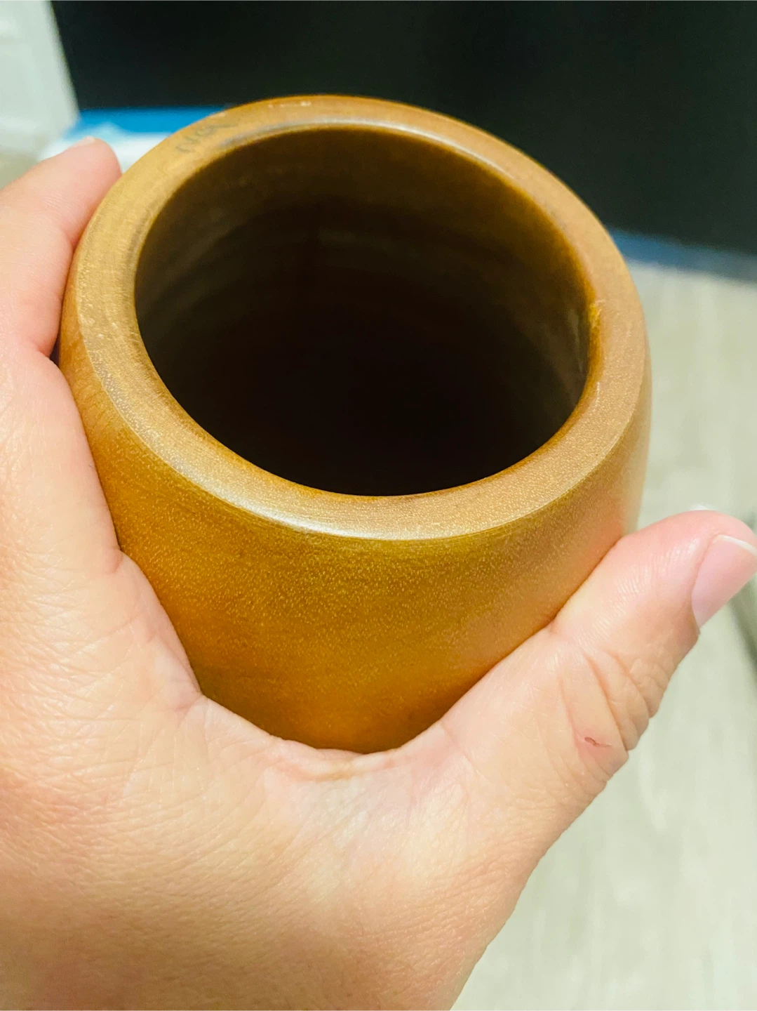 Wooden Vase with Hand Drawn Floral Design - photo 4