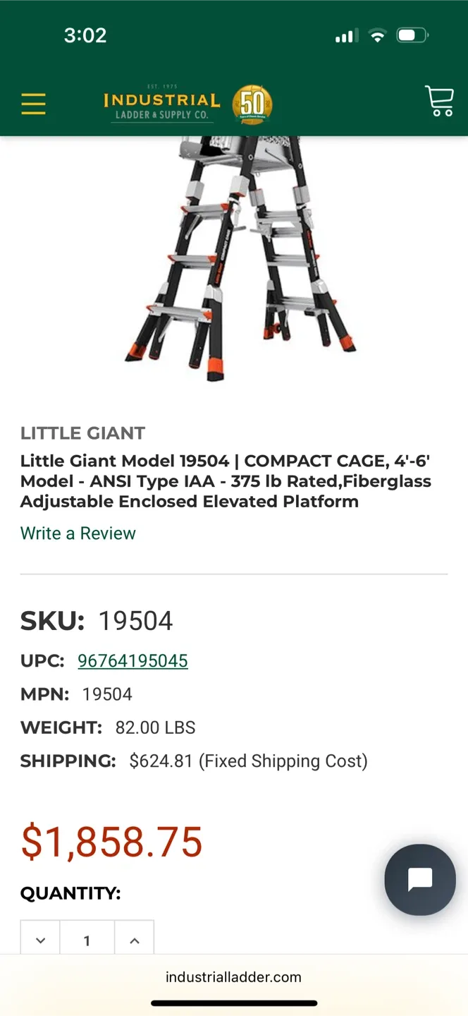 Little Giant Compact Cage Ladder 4-6' ANSI Type IAA image indicator(3)