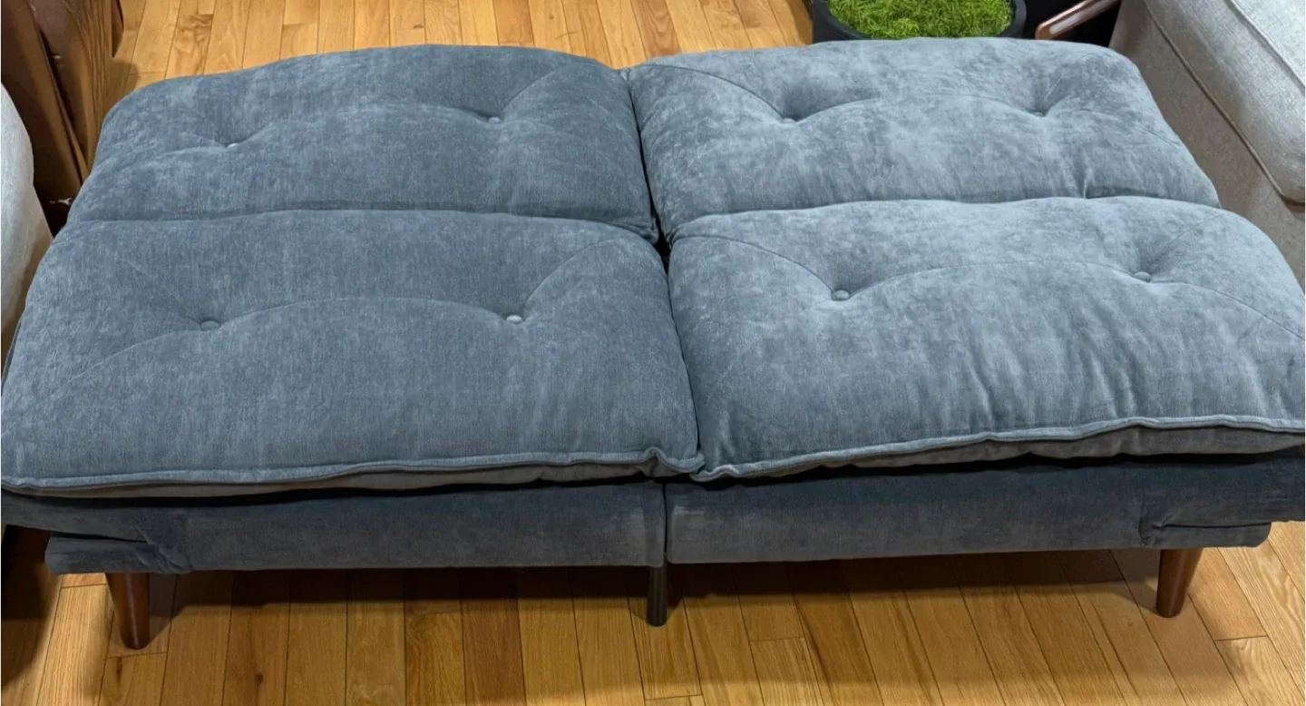 Linsy Home 70" Grey Chenille Convertible Futon Sofa Bed image indicator(4)