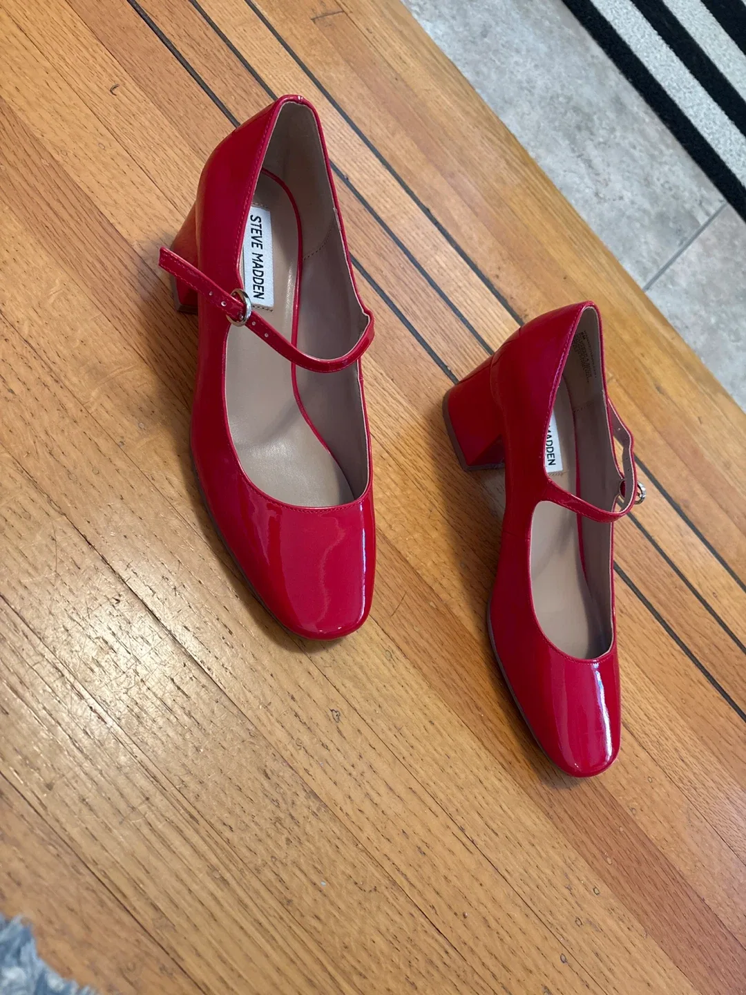 Steve Madden Red Patent Mary Jane Heels thumbnail